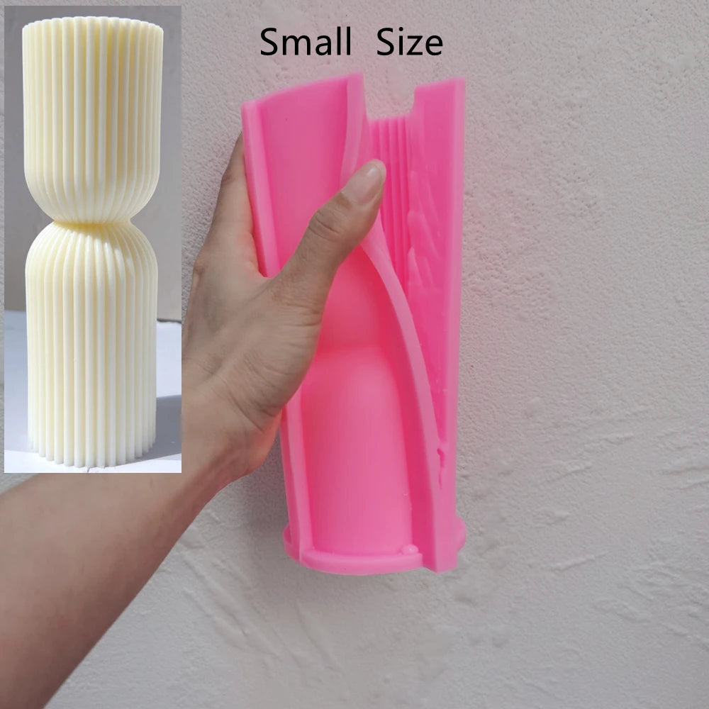 6 Designs Ribbed Pillar Candle Mold - Geometric Silicone Mold
