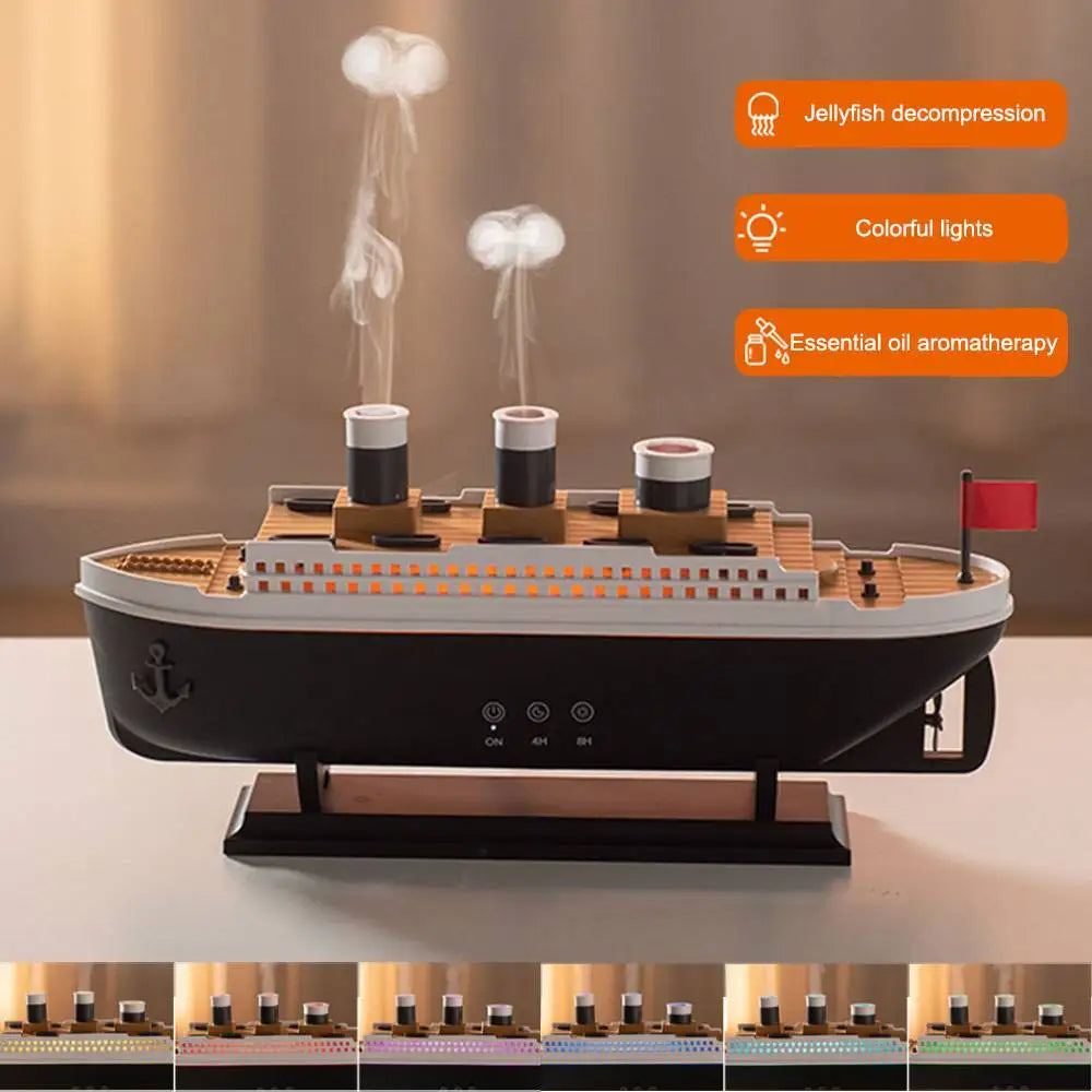 Titanic Ship Model Air Humidifier | 250ml Essential Oil Diffuser
