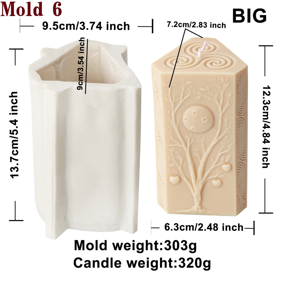3D Moon Phase Candle Mold - Zodiac Pillar Candle Making Tool