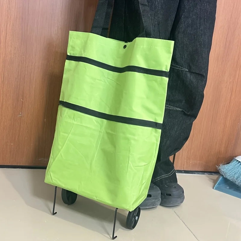 Portable Shopping Bag - Foldable Trolley with Wheels