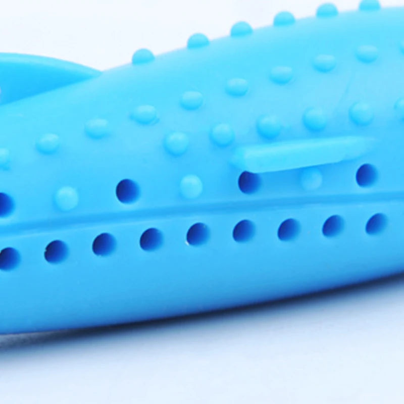 Fish-Shaped Cat Teeth Brushing Toy β Silicone Chew Toy with Catnip
