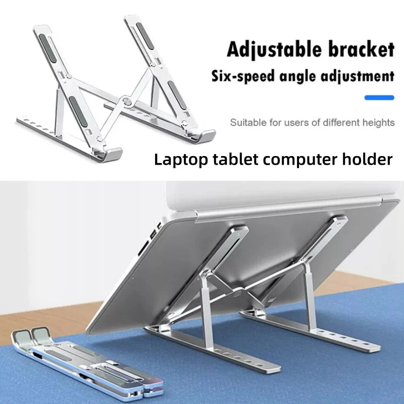 Foldable Aluminum Alloy Laptop Stand - Adjustable Height for iPad