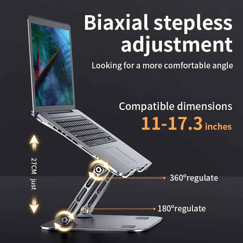 Adjustable Aluminum Alloy Phone Tablet Stand - Cooling Support for Laptops