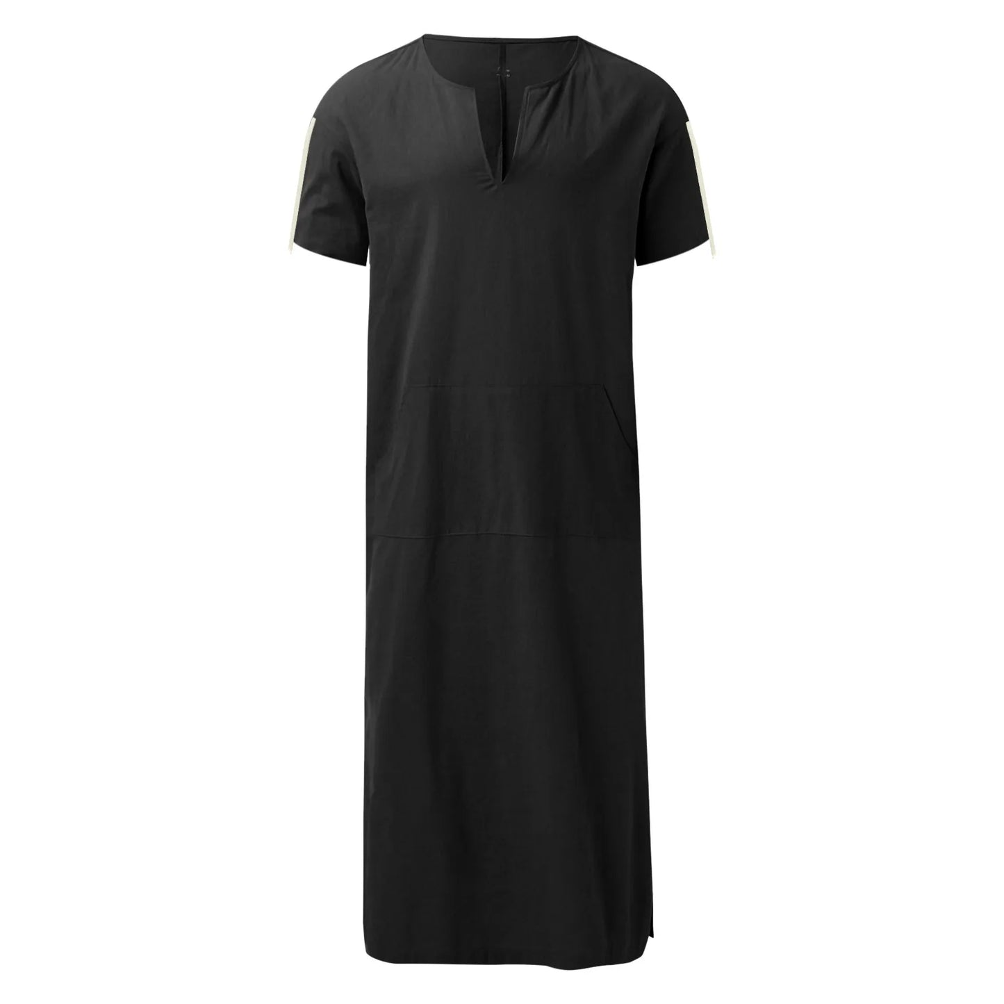 Men's Black Jubba Thobe - Muslim Arabic Kaftan Robe