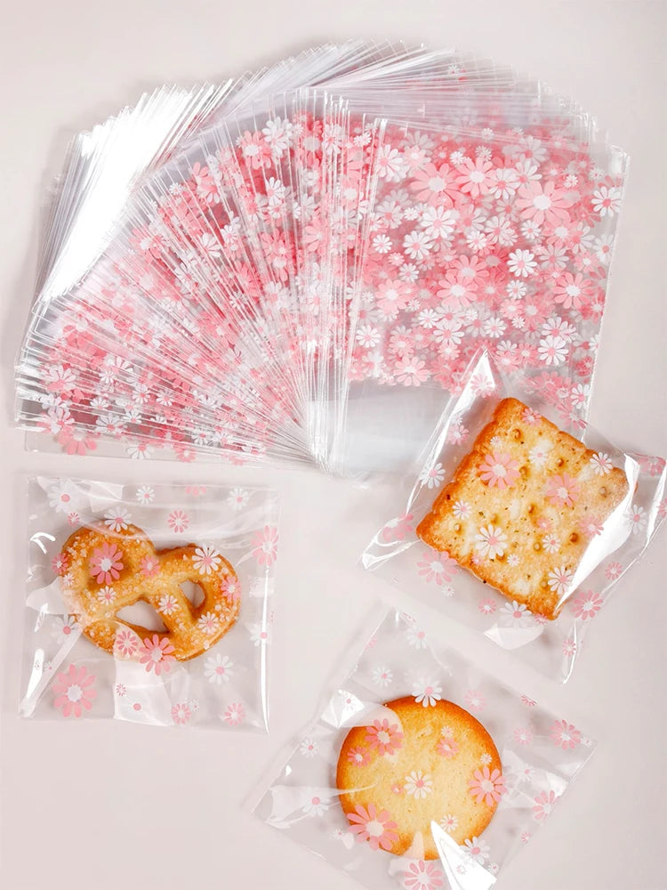 Plastic Packing Bags - Flower Self-Adhesive Gift Bags