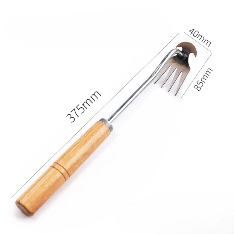 Manganese Steel Weeding Rake | 4/6/11 Teeth Manual Excavator