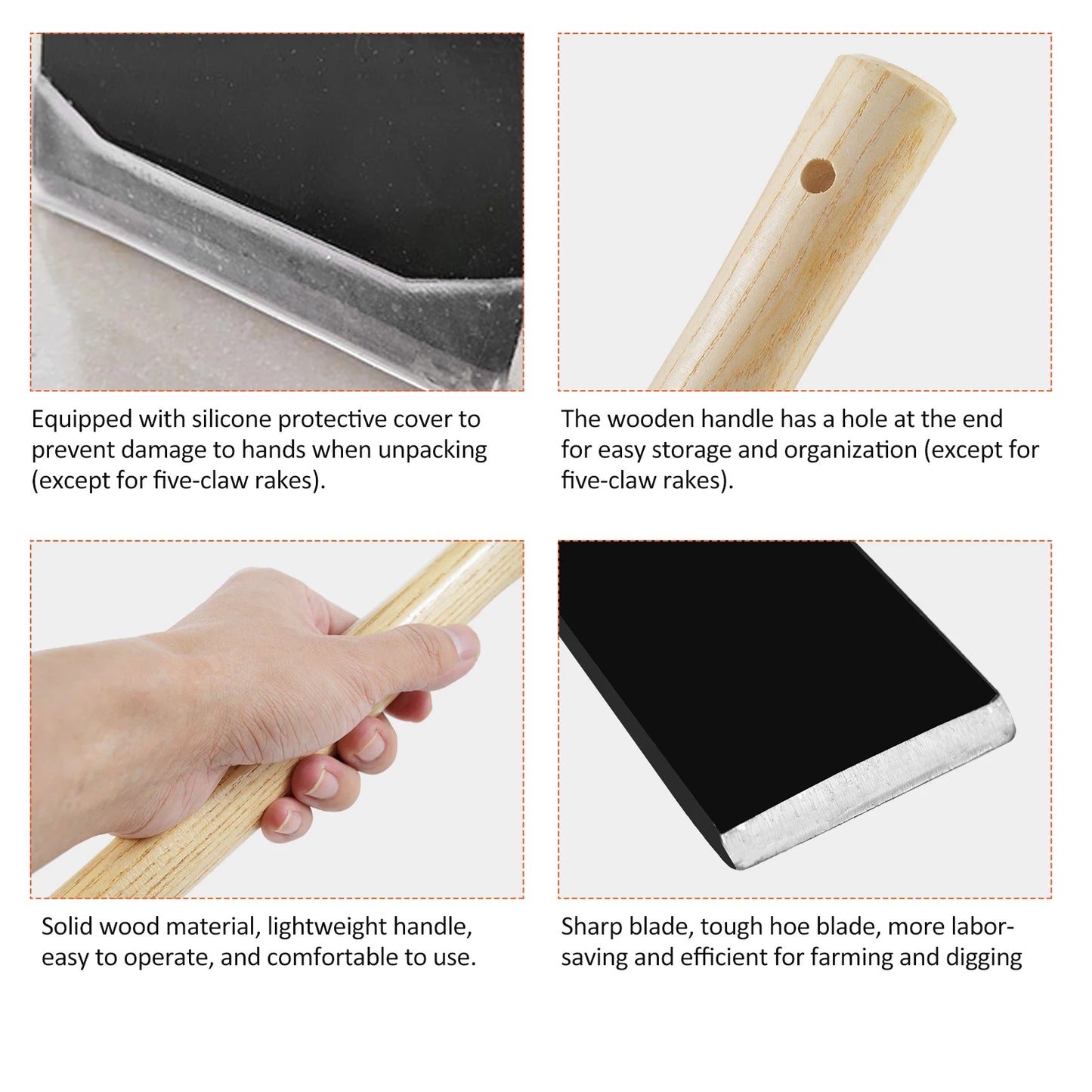 Small Hoe with Short Wooden Handle | Handheld Garden Tool for Loosening & Weeding Soil