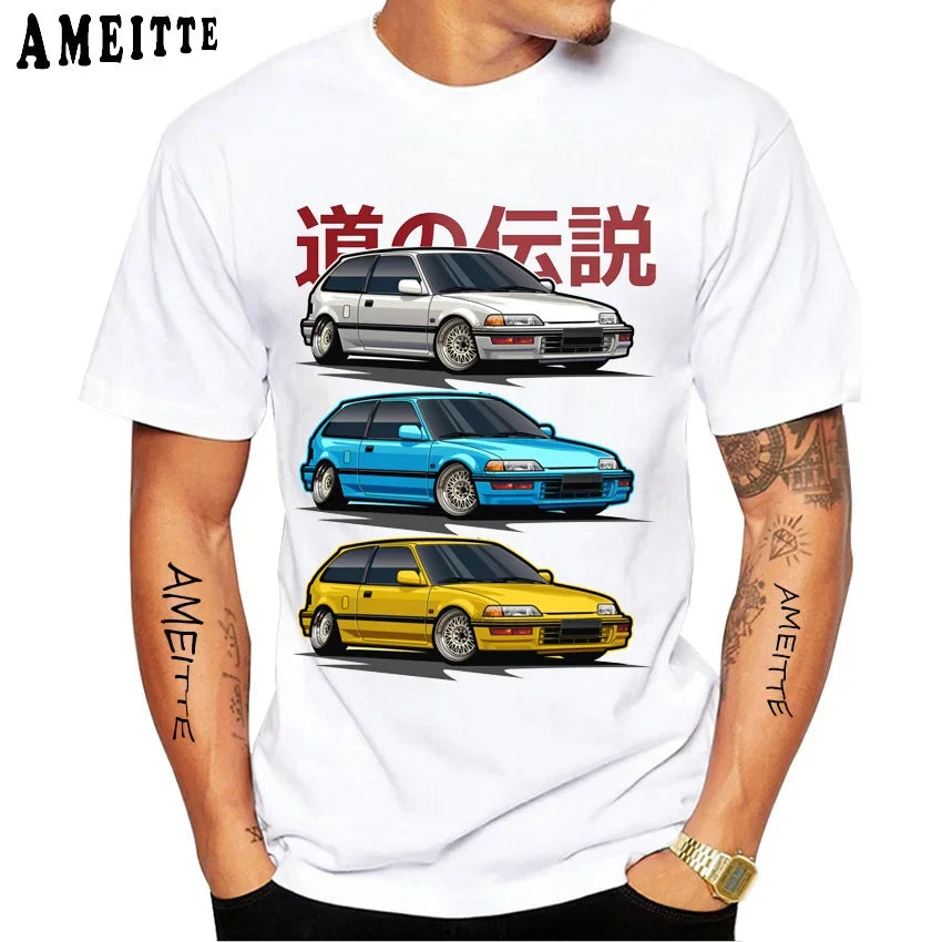 Luxury Wheels Fragments JDM Civic Type R T-Shirt for Summer