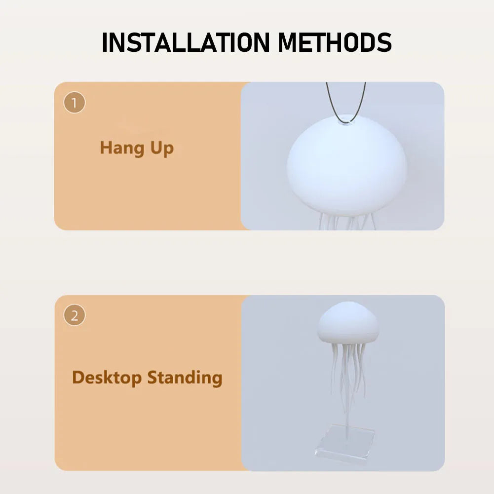 Cartoon Jellyfish Night Light - RGB Gradient LED Lamp with Voice Control
