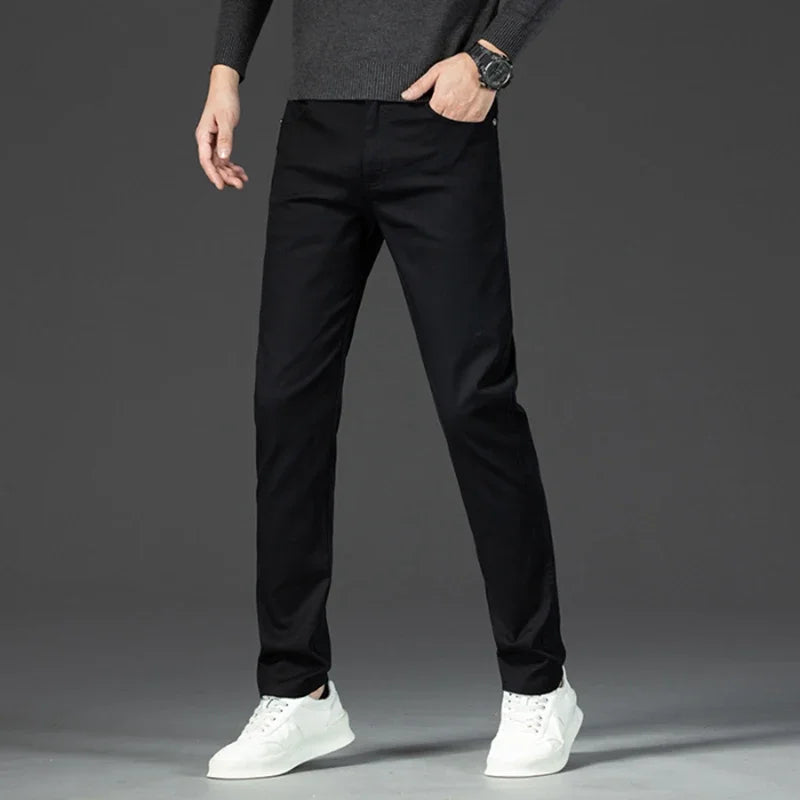 New Spring Casual Pants - Men's Straight Fit Stretch Chino Trousers