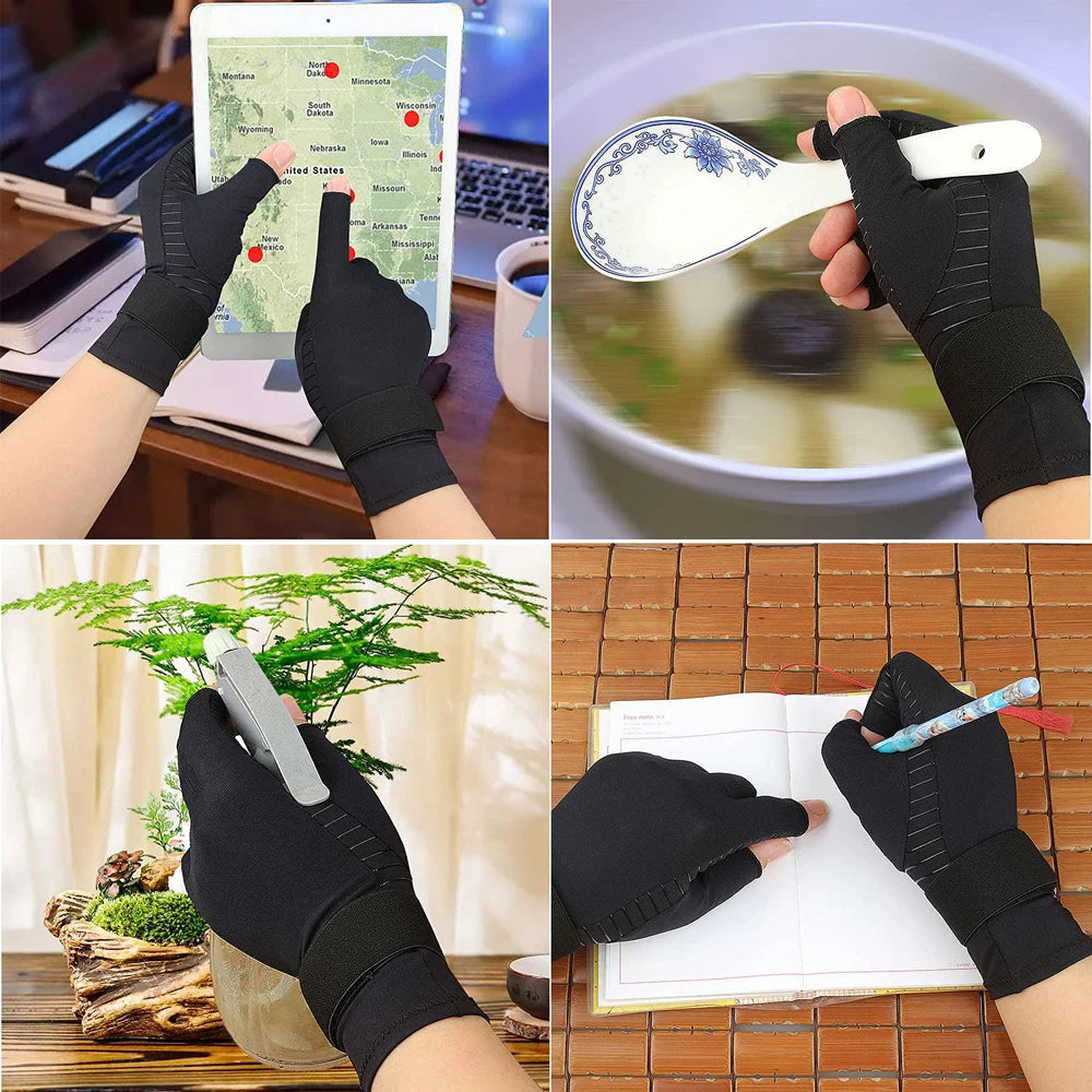 Compression Arthritis Gloves with Strap - Carpal Tunnel & Joint Pain Relief