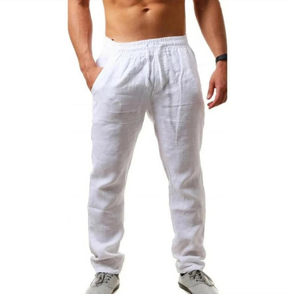 Men's Lightweight Harajuku Trousers - Summer Solid Color Elastic Waist Pants