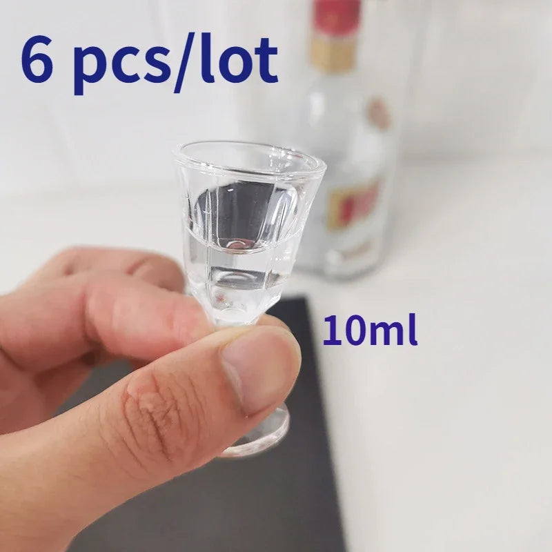 6pcs 10ml Mini Shot Glass Set – Clear Spirits Tasting Cups