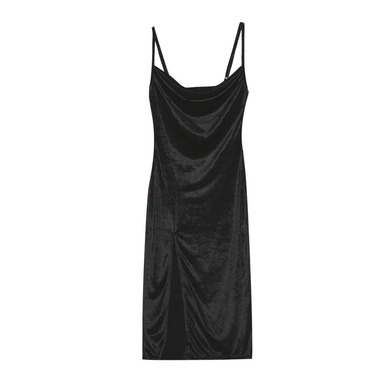 Women's Spring Summer Sexy Slim Slit Halter Dress