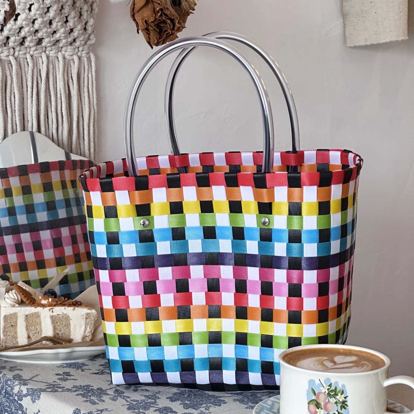 Woven Camping Tote Bag - Picnic & Beach Vegetable Basket