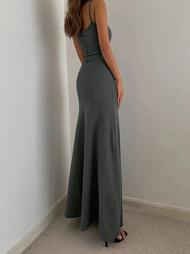 Women's Sweet & Spicy Suspender Dress - Backless Long Casual Style