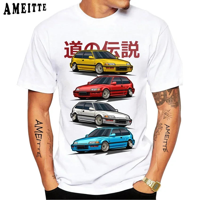 Luxury Wheels Fragments JDM Civic Type R T-Shirt for Summer