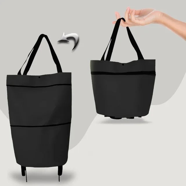 Portable Grocery Tug Bag with Wheels & PVC Tote