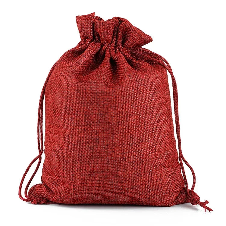 10Pcs Jute Natural Burlap Bag - Multi-Size Jewelry & Gift Bags