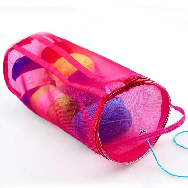 Portable Yarn Storage Bag - Hollow Mesh Knitting Organizer