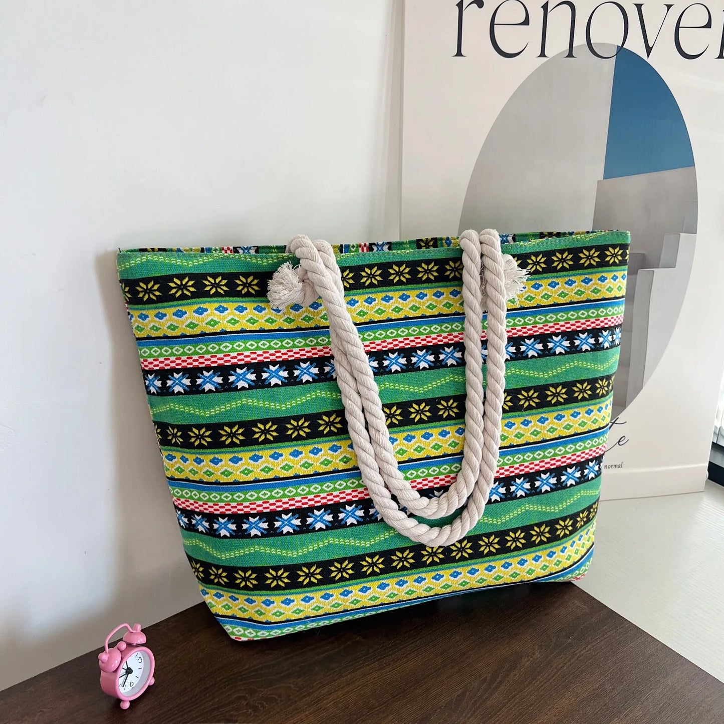 Women’s Canvas Beach Bag - Printed Tote for Ladies