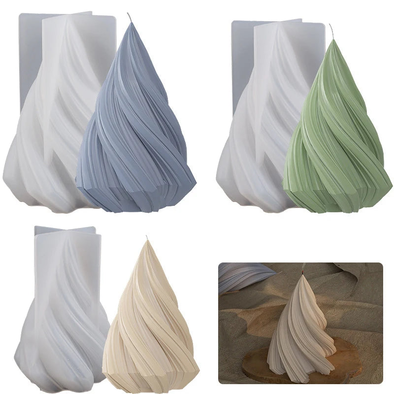 Roman Pillar Swirl Candle Mold - DIY Silicone Mold for Candles & Crafts