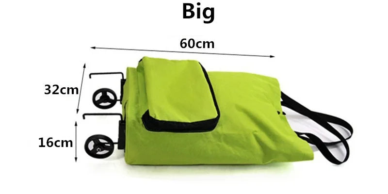 Portable Grocery Tug Bag with Wheels & PVC Tote