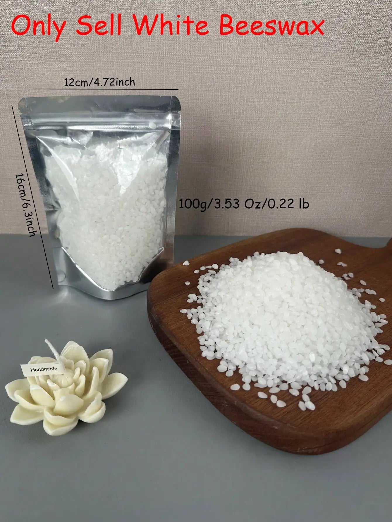 500g White Beeswax Granules - DIY Candle Making Supplies