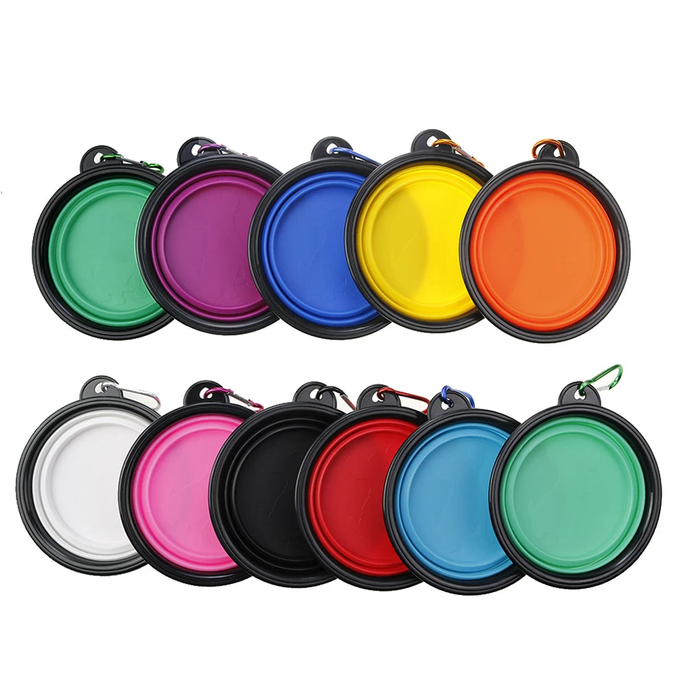 350ml Folding Pet Bowl - Portable Travel Dog & Cat Bowl with Keychain