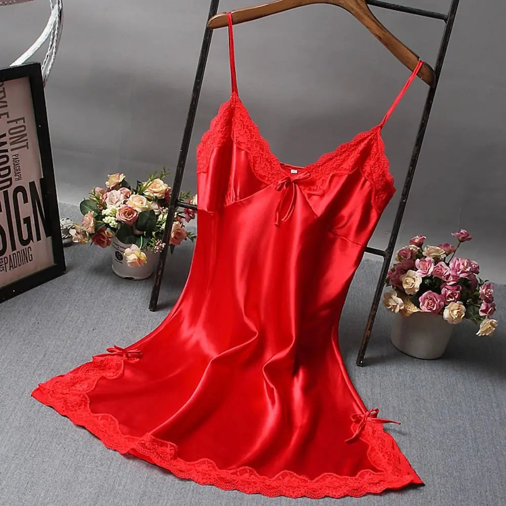Sexy Lace Patchwork Camisole - Lingerie Nightgown for Women