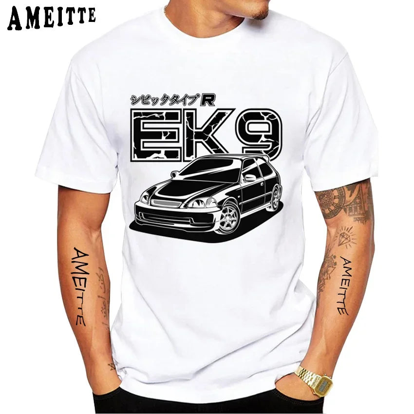 Civic Type R Ek EG Car Rear Print T-Shirt - JDM Legend Design