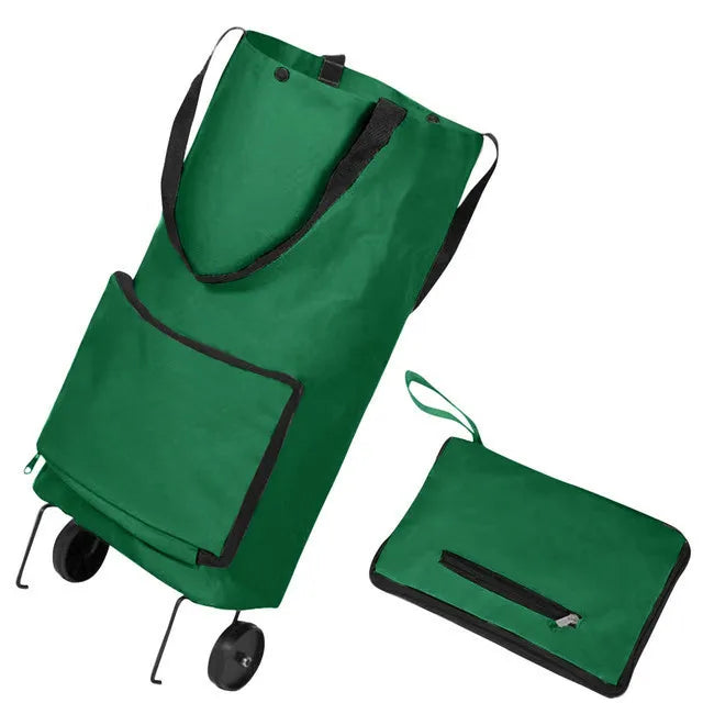 Portable Grocery Tug Bag with Wheels & PVC Tote