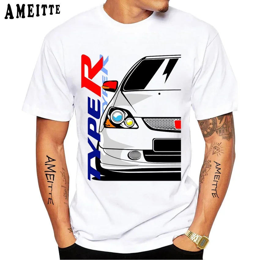 Luxury Wheels Fragments JDM Civic Type R T-Shirt for Summer