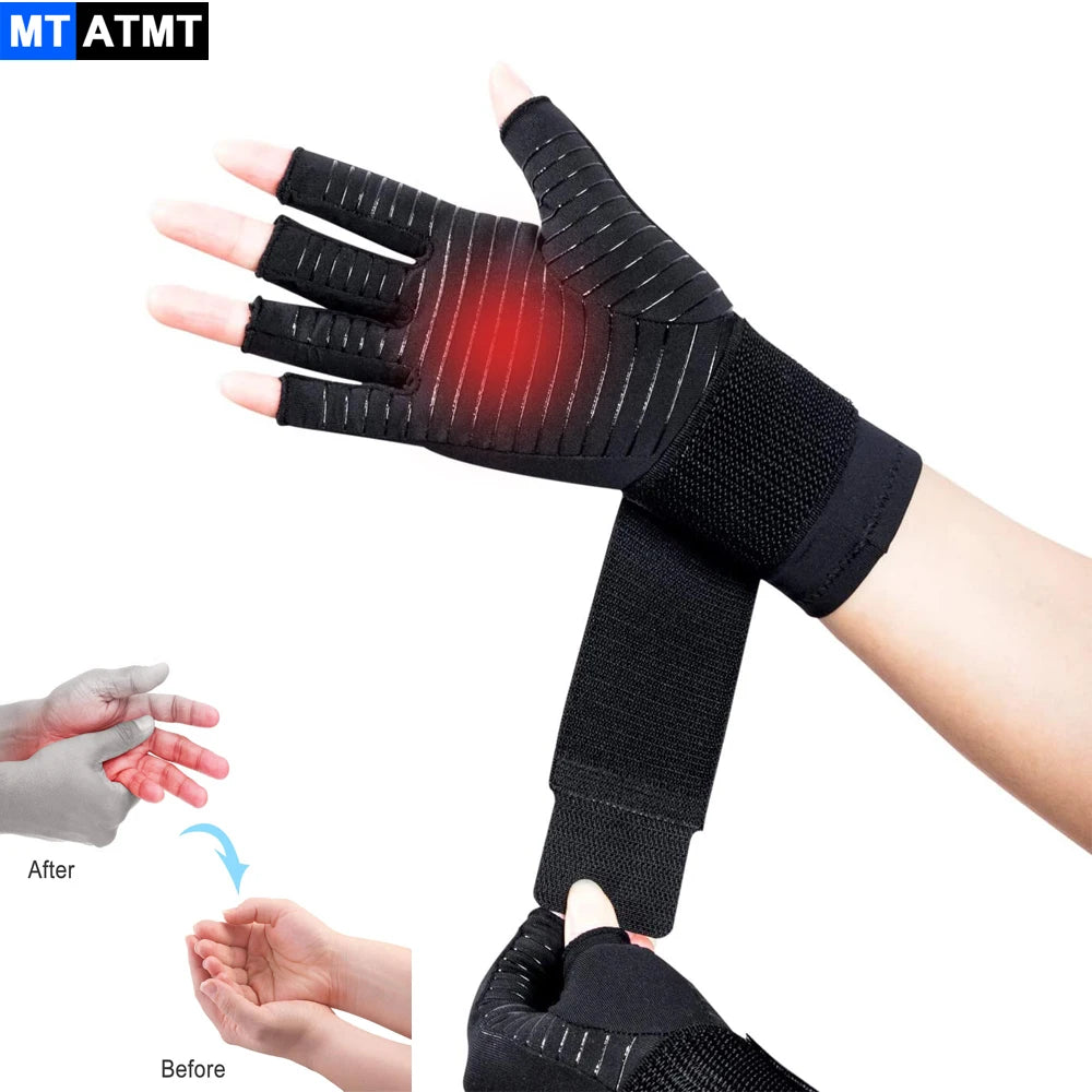 Compression Arthritis Gloves with Strap - Carpal Tunnel & Joint Pain Relief