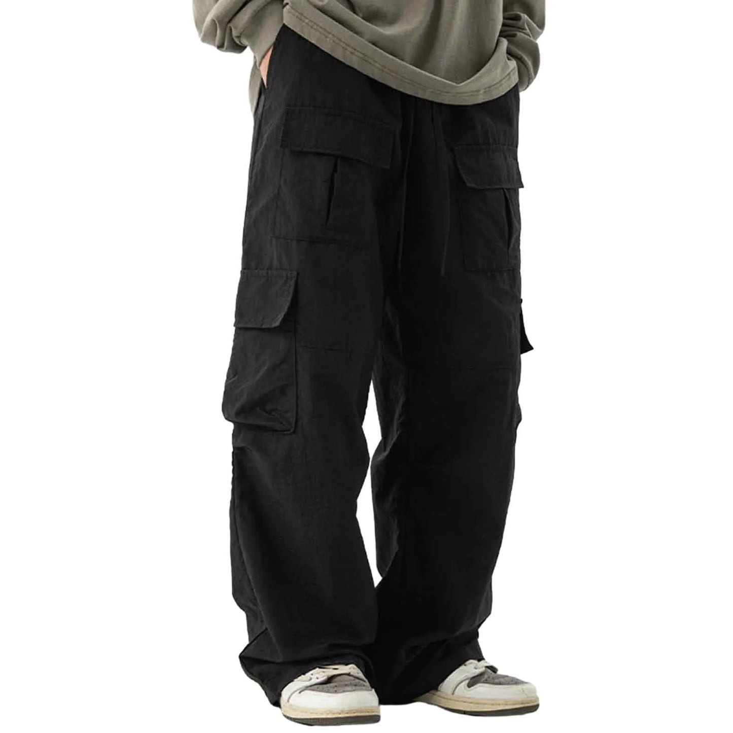 Men's Spring Pocket Overalls - Japanese Trousers Trendy Splicing Design