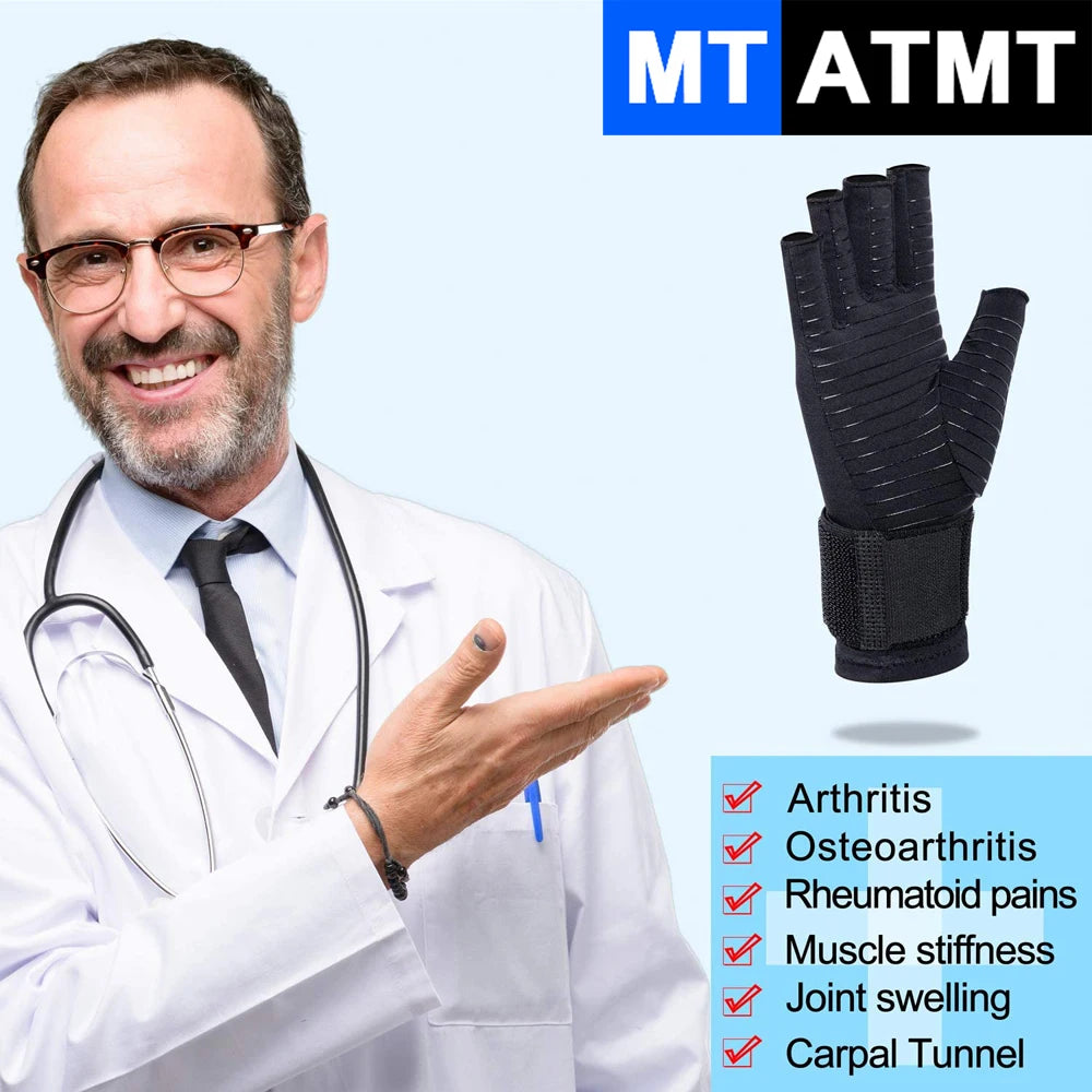 Compression Arthritis Gloves with Strap - Carpal Tunnel & Joint Pain Relief