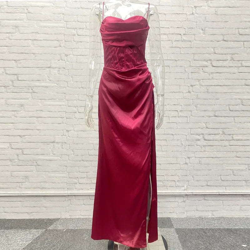 Sexy Green Halter Split Long Dress - Party & Evening Gown