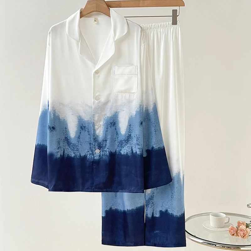 Fashion Print Flower 2PCS Pajamas Set - Women's Spring Summer Lounge Wear
