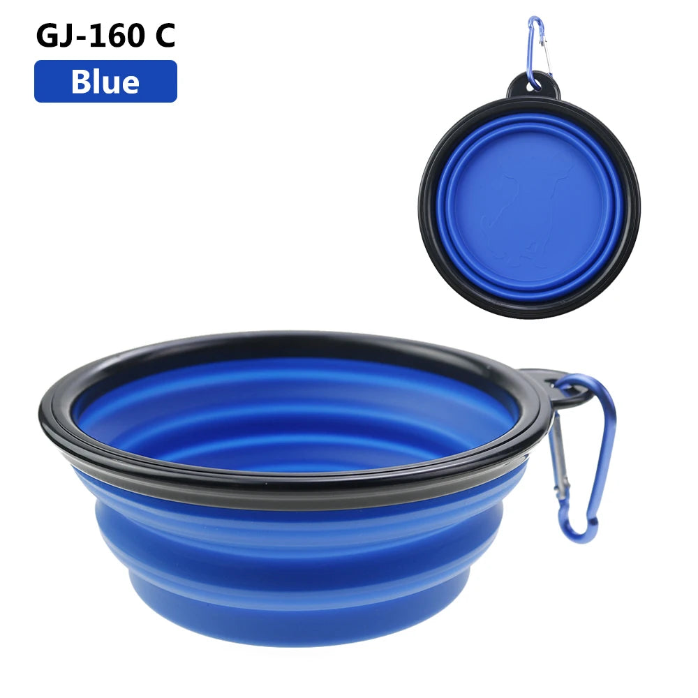 350ml Folding Pet Bowl - Portable Travel Dog & Cat Bowl with Keychain