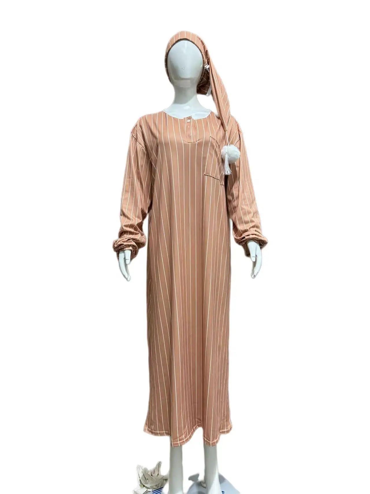 2025 Autumn Men's Nightgown Male Long Robe Solid Thin Loose Plus Size Long Sleeve One-Piece Pajamas for Men Bathrobe Homewear