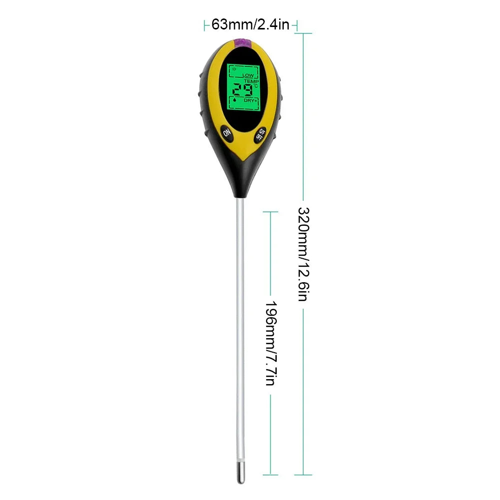 4-in-1 Soil PH Meter | Moisture, Temperature, Sunlight Tester