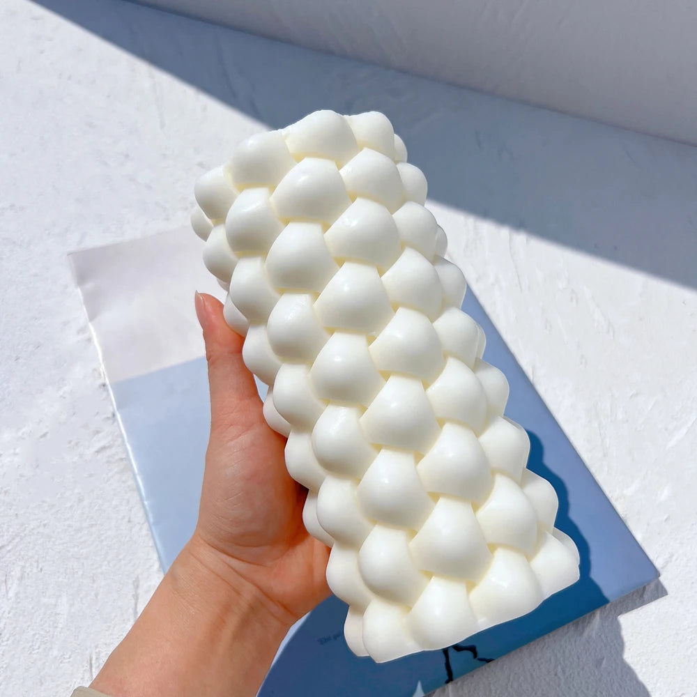 Geometric Pillar Candle Mold - Aesthetic Swirl Silicone Mold