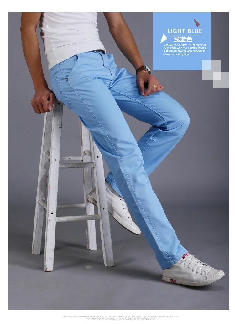 New Spring Casual Pants - Men's Straight Fit Stretch Chino Trousers