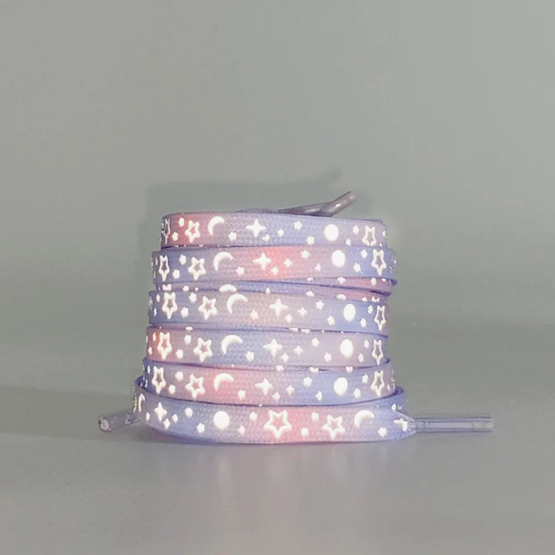 5 Colors Flat Shoe Laces Reflective Glow In The Dark Luminous Shoelaces For Sneakers Men And Women Night running Shoestring