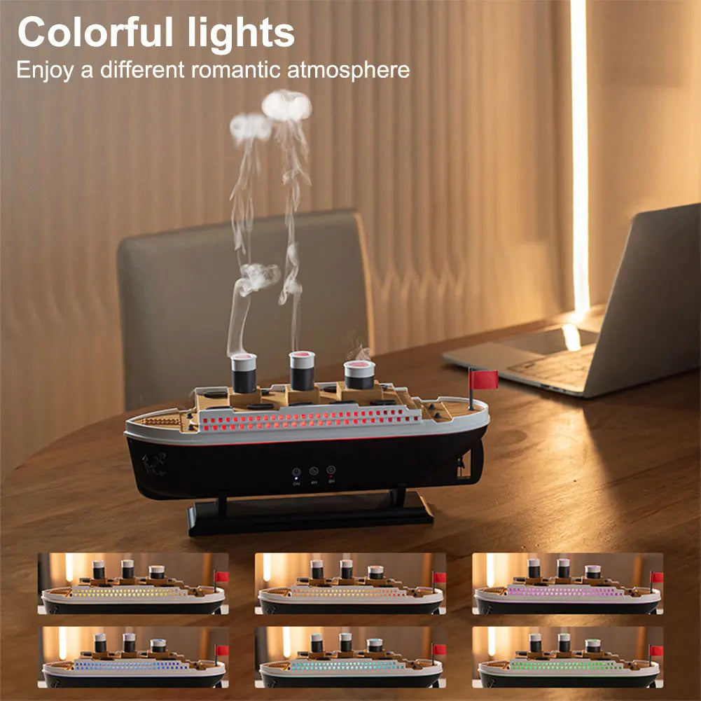 Titanic Ship Model Air Humidifier | 250ml Essential Oil Diffuser