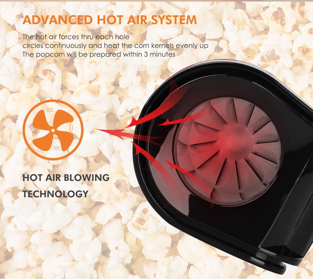 220V Fully Automatic Popcorn Machine - Mini Electric Popcorn Maker for Home Kitchen