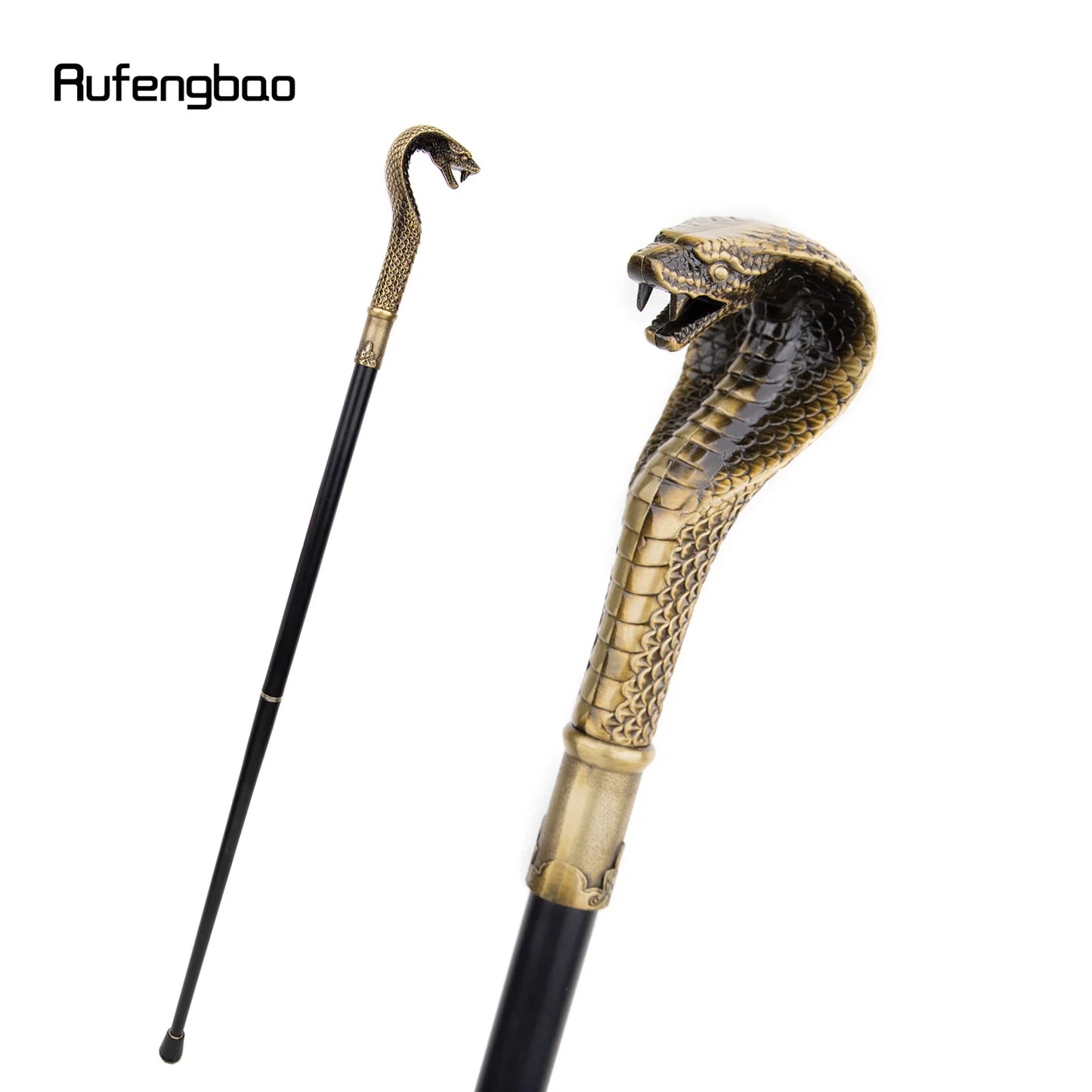 Bronze Snake Handle Walking Stick | Decorative Cane