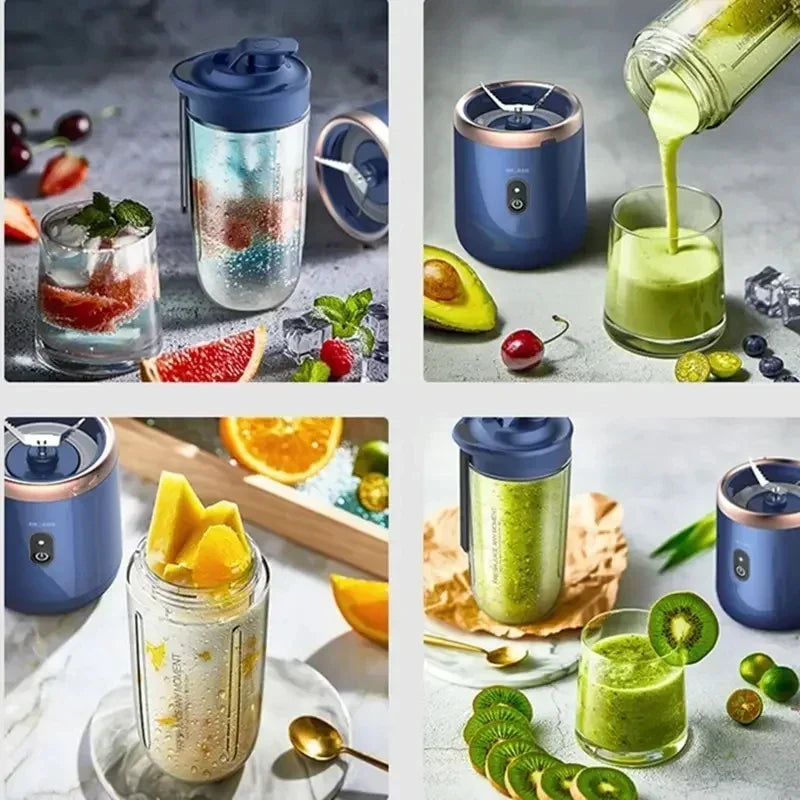 Portable Electric Juicer – Stainless Steel Blade Smoothie Blender Cup