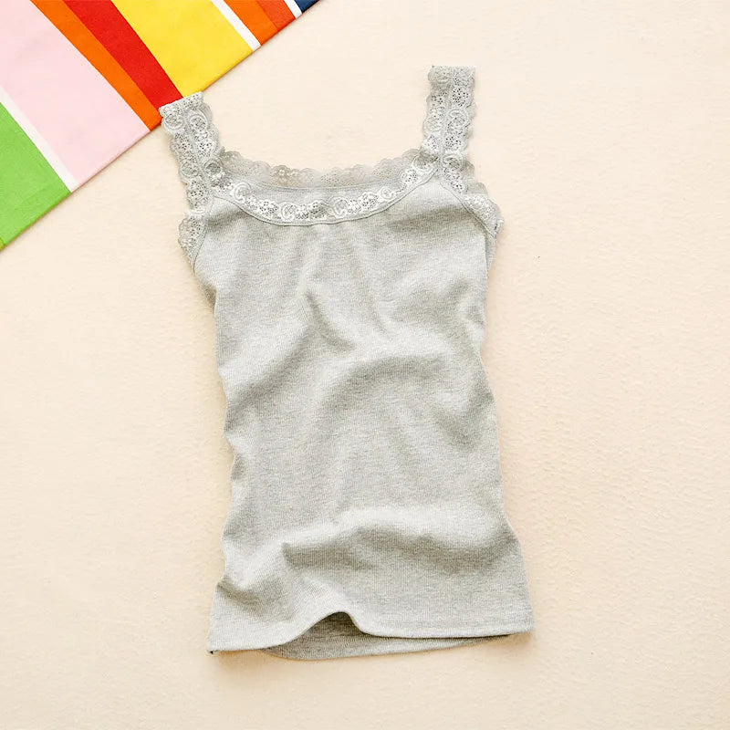 Summer Top Women Sleeveless Lace Tank Top - Sexy Women's Vest Tops