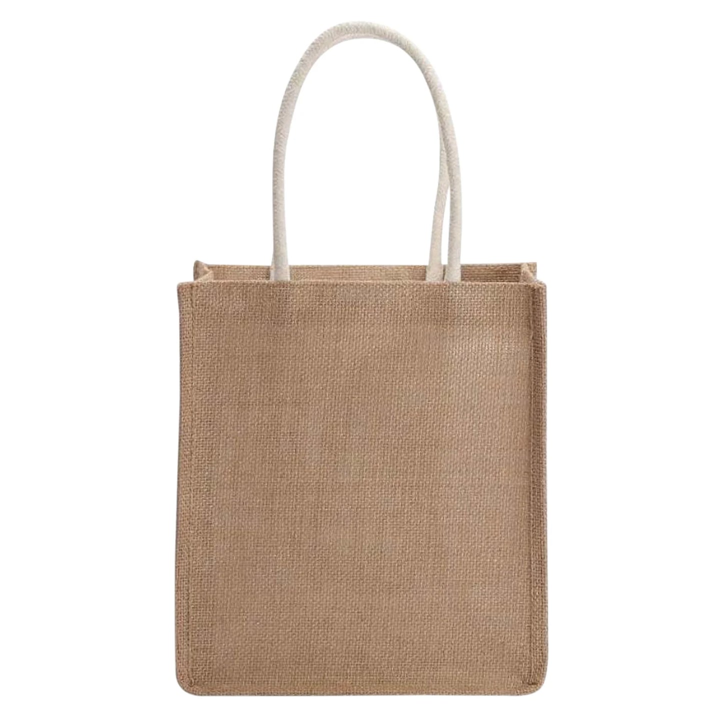 Fashion Burlap Tote Bag - Vintage Jute Beach Shopping Handbag